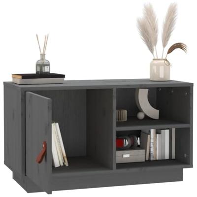 Tv-meubel 70x34x40 cm massief grenenhout grijs