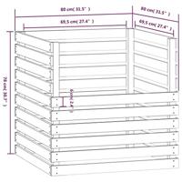 VidaXL Compostbak 80x80x78 cm massief grenenhout grijs - thumbnail