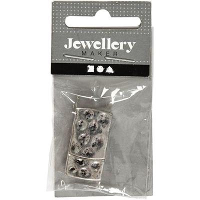 Creativ Company Magnetische sluiting, afm 7x29 mm, gatgrootte 3x10 mm, antiek zilver, 1 stuk