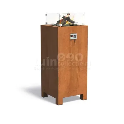 Brann Vuurzuil Gas Cortenstaal 55x55x120cm