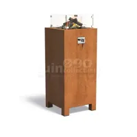 Brann Vuurzuil Gas Cortenstaal 55x55x120cm - thumbnail