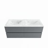 MONDIAZ VICA-DLUX 120cm badmeubel onderkast Plata 4 lades. Inbouw wastafel CLOUD dubbel 2 kraangaten, kleur Opalo. - thumbnail