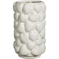 Vaas Harten - off-white - keramiek - 27xØ15,5 cm - Leen Bakker - thumbnail