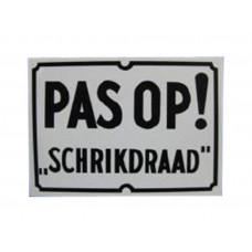BORD PLAST. PAS OP SCHRIKDRAAD