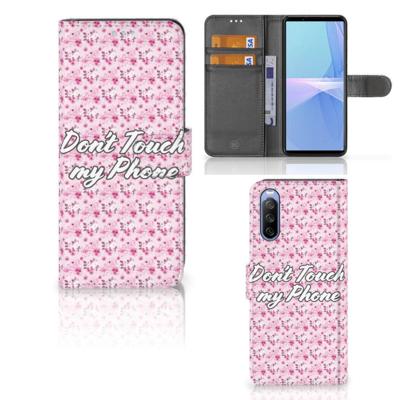 Sony Xperia 10 III Portemonnee Hoesje Flowers Pink DTMP Sony Xperia 10 III Portemonnee Hoesje Flowers Pink DTMP