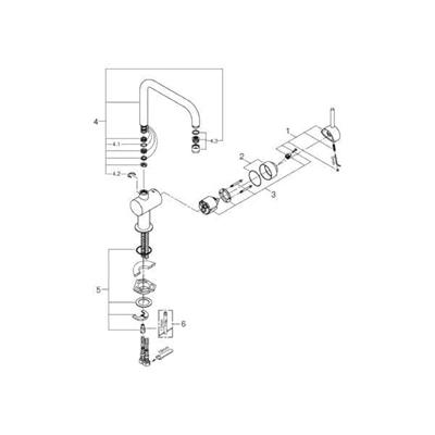 GROHE Minta Keukenkraan - hoog - draaibare u uitloop - chroom 32488000 - thumbnail