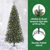 VidaXL Kunstkerstboom met 300 led met standaard groen 210 cm pe en pvc - thumbnail