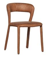 WOOOD Eetkamerstoel 'Noble' Lederlook, kleur Cognac - thumbnail