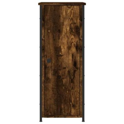 Nachtkastje 32x42x80 cm bewerkt hout gerookt eikenkleurig