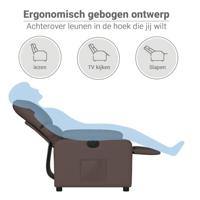 Fauteuil verstelbaar elektrisch kunstleer bruin - thumbnail