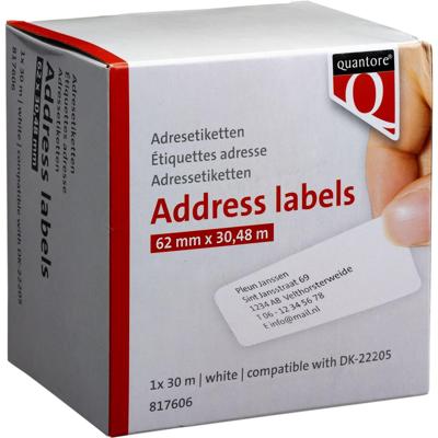 Label etiket quantore dk-22205 62mmx30.48m wt Label etiket quantore dk-22205 62mmx30.48m wt