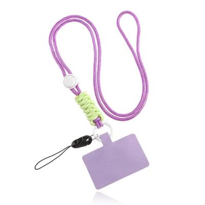 Telefoonkoord Macramé met Telefoon bevestiging - Paars Groen Telefoonkoord Macramé met Telefoon bevestiging - Paars Groen
