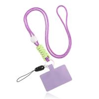 Telefoonkoord Macramé met Telefoon bevestiging - Paars Groen - thumbnail