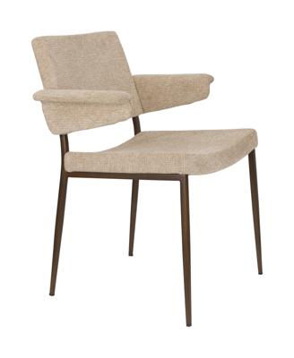 Dutchbone Eetkamerstoel 'Portland' Geweven stof, kleur Beige