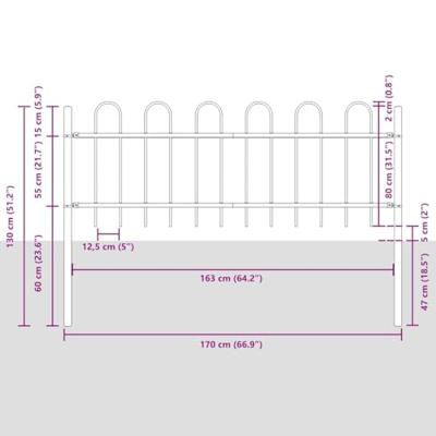 Tuinhek 4 pcs Grijs 6,8 x 0,8 m Poedercoating staal