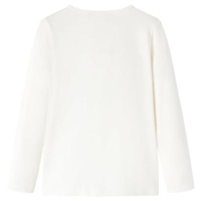 Kindershirt met lange mouwen pailletten kat 104 ecru