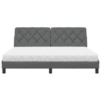 Bed met matras stof donkergrijs 180x200 cm - thumbnail