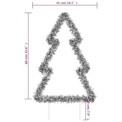 Kerstverlichting kerstboom met grondpinnen 80 LED's 60 cm