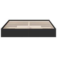 Bedframe met lades bewerkt hout zwart 200x200 cm - thumbnail