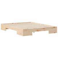 Bedframe met opslag Bruin 160 x 200 cm Massief grenenhout - thumbnail