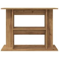 Aquariumstandaard 80x35x60cm bewerkt hout artisanaal eikenkleur - thumbnail