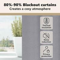 VidaXL Zwart-out gordijnen met ringen 2 pcs lichtgrijs 225 x 140 cm - thumbnail