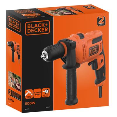 Set met boor en accessoires Black & Decker BEH200-QS 500 W 230 V 230-240 V