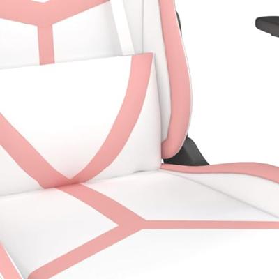 Gamestoel kunstleer wit en roze Gamestoel kunstleer wit en roze