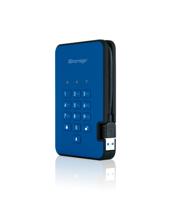 iStorage diskAshur2 SSD 128GB Blauw - Veilige draagbare Solid State Drive - Beveiligd met een wachtwoord - Stofdicht en waterdicht - Hardwarematige versleuteling - thumbnail