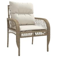 4-delige Loungeset met kussens poly rattan beige - thumbnail