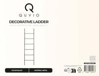 QUVIO Decoratie ladder - Decoratieve ladder - Handdoekladder - Wandrek - Kledingrek - Vrijstaand - Voor binnen - Decoratieve accessoires - Industrieel - Zwart - Metaal - 171 x 41,5 cm - thumbnail