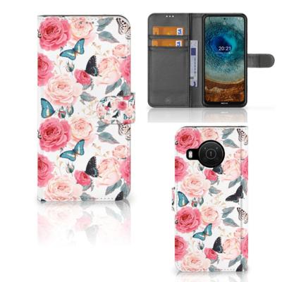 Nokia X10 | Nokia X20 Hoesje Butterfly Roses Nokia X10 | Nokia X20 Hoesje Butterfly Roses