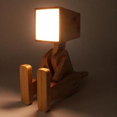 Houten dino tafellamp