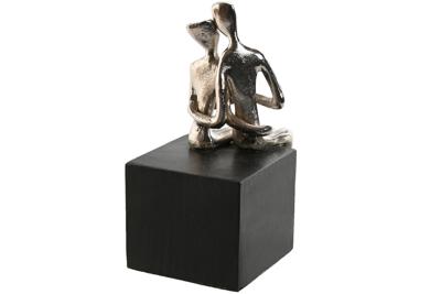 Decoratieve figuren Home ESPRIT Zwart Zilverkleurig Koppel 9 x 13 x 20 cm