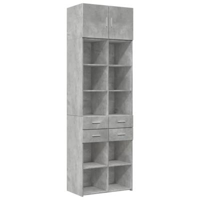 Opbergkast 70x42,5x225 cm bewerkt hout betongrijs