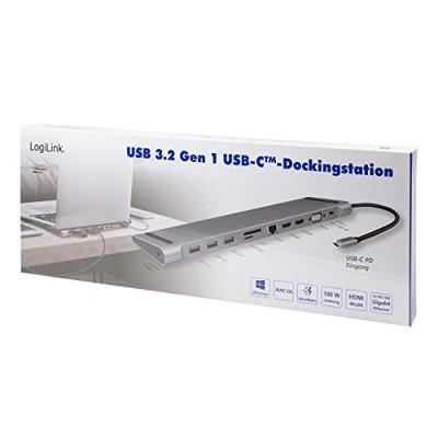 LogiLink UA0373 USB-C dockingstation Geschikt voor merk (dockingstation): Universeel USB-C Power Delivery, Geïntegreerde kaartlezer