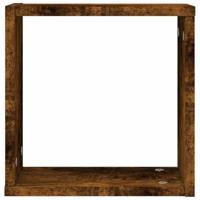 Wandrekken kubus 4 st 30x15x30 cm gerookt eiken - thumbnail