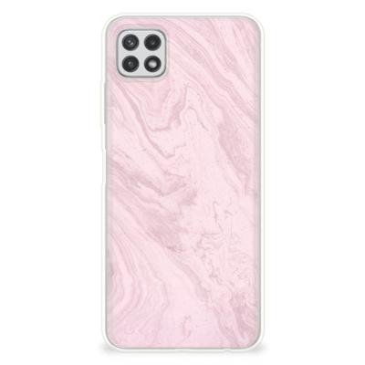 Samsung Galaxy A22 5G | TPU | Siliconen hoesje | Marble Pink - Origineel Cadeau Vriendin