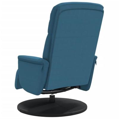 Fauteuil met voetensteun verstelbaar fluweel blauw Fauteuil met voetensteun verstelbaar fluweel blauw
