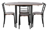 Tafel met vier stoelen DKD Home Decor Bruin Zwart Metaal Hout MDF 121 x 55 x 78 cm - thumbnail
