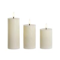 Kaars LED Home ESPRIT Beige 5,5 x 5,5 x 13,5 cm (AA) - thumbnail