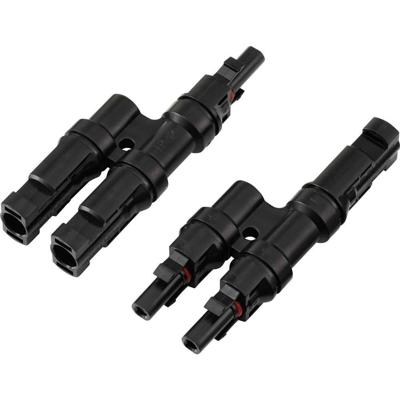 TRU COMPONENTS TC-13805792 2-voudige PV-aftakverbinderset Zwart Inhoud: 2 stuk(s)