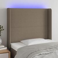 Hoofdbord LED 83x16x118/128 cm stof taupe - thumbnail