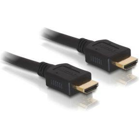Delock 84409 HDMI-kabel HDMI Aansluitkabel HDMI-A-stekker 5 m Zwart Rond, Afgeschermd, Vergulde steekcontacten, Verdraaid
