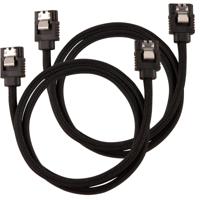 Corsair Hoogwaardige SATA-kabel met mantel 60 cm (zwarte kleur) - thumbnail