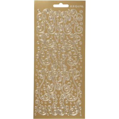 Creativ Company Stickers, swirl, vel 10x23 cm, goud, 1 vel