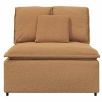 Modulaire bank middenmodule met kussens 100 cm beige - thumbnail