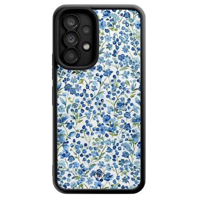 Samsung Galaxy A53 zwarte case - Vintage blue floral Samsung Galaxy A53 zwarte case - Vintage blue floral
