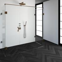 Sanituba Complete Profielloze Douchecabine XL 200x80cm koper - thumbnail