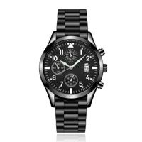 LGT JWLS Herenhorloge met Zwarte Metalen Band - Quartz Uurwerk - thumbnail